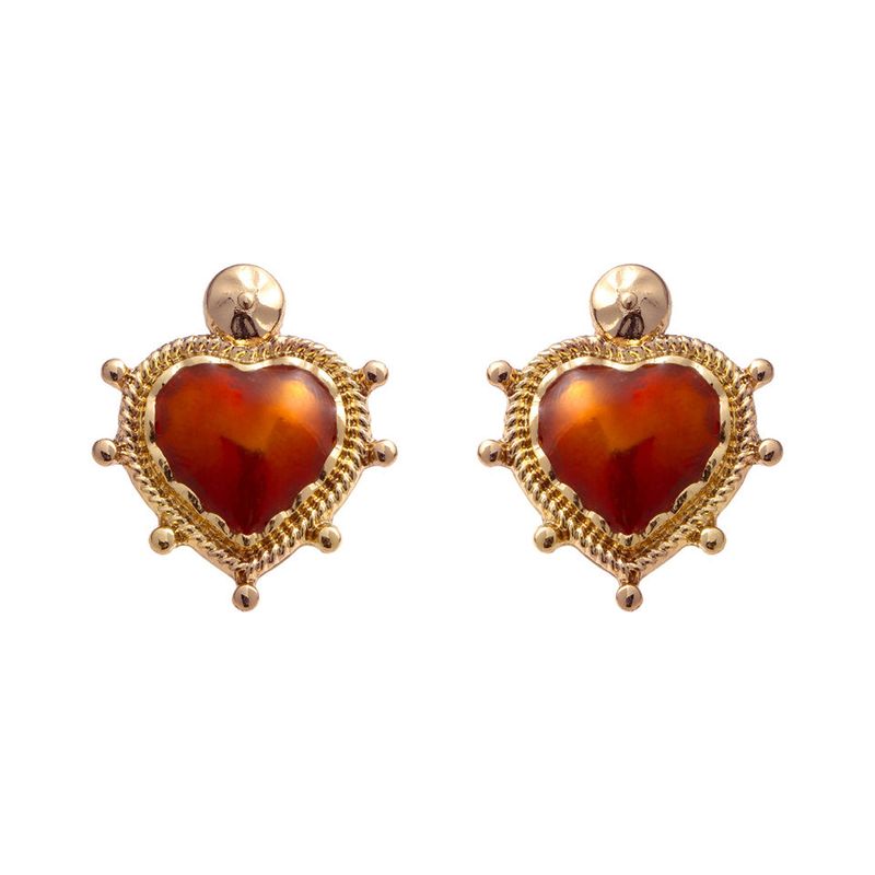 Deep heart earrings