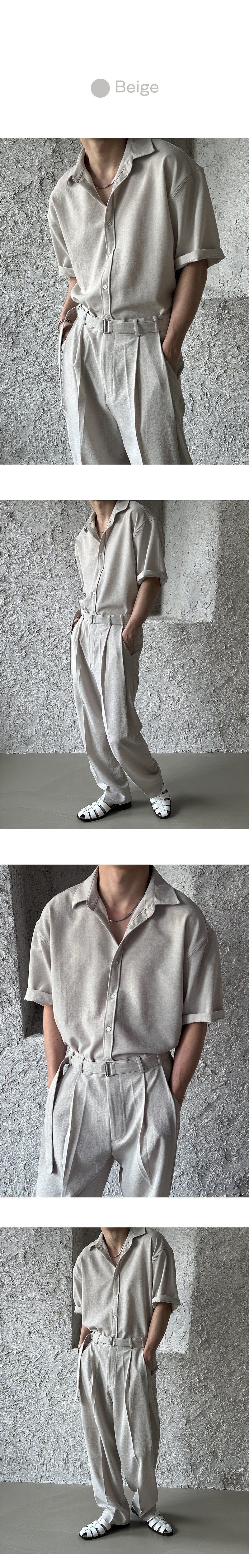 [SET UP가능] Minimal half shirts(3color)