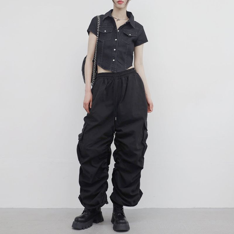 Pias denim cropped shirt
