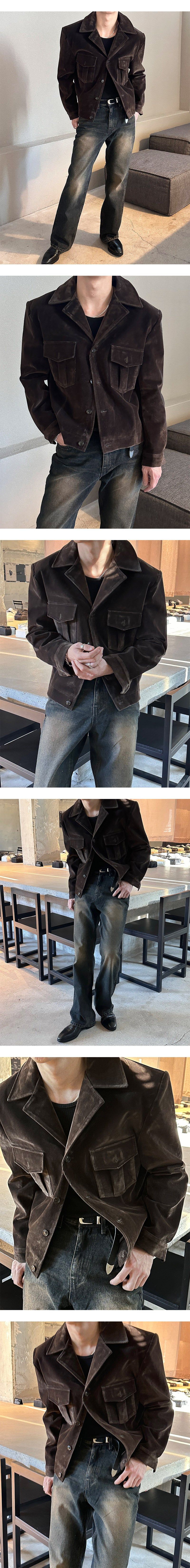 [F/W] Velvet two pocket denim jacket(2color)