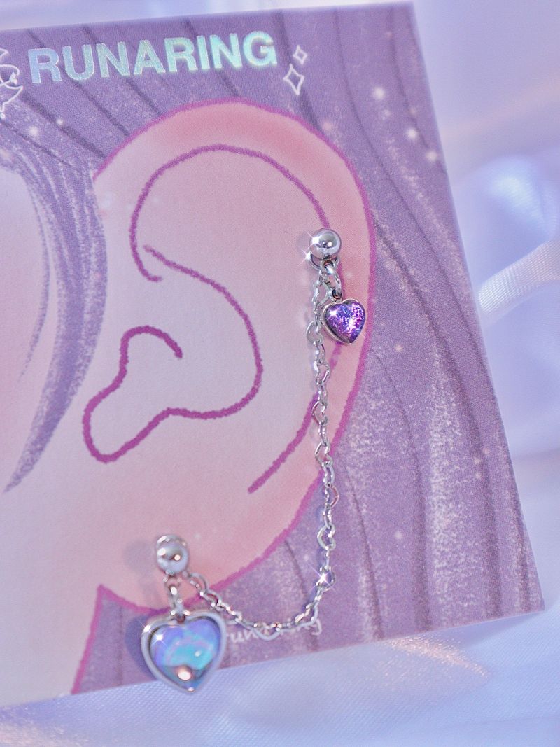 heart chain piercing