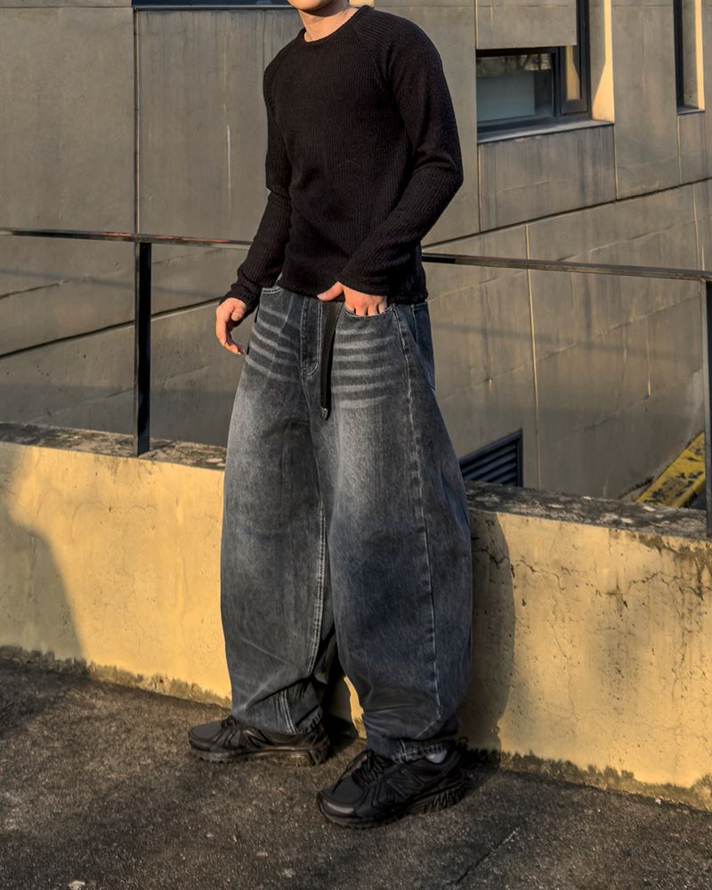 Kino Double Cat Washing Balloon Denim