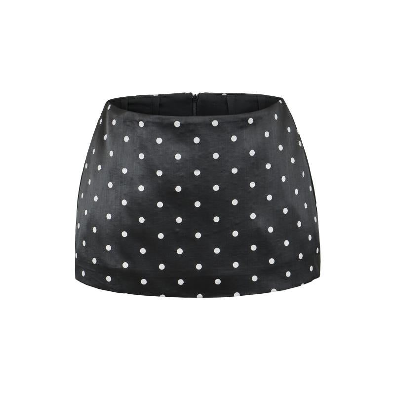 Cleo Satin Dot Micro Skirt