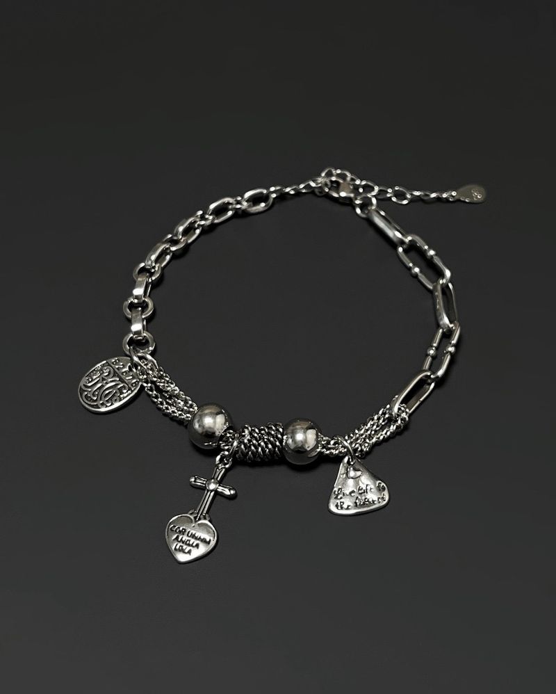 refrainfromspace（リフレインフロームスペース）の「heart cross chain bracelet (925silver)（Accessories）」