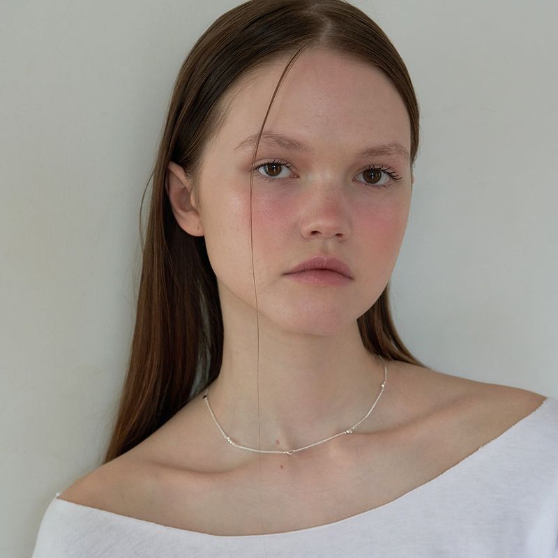 [925 SILVER] Connected Heart Chain Necklace