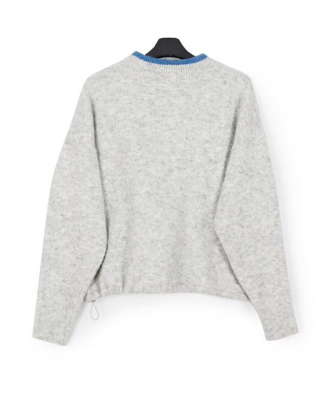 Rained color matching henley neck knit
