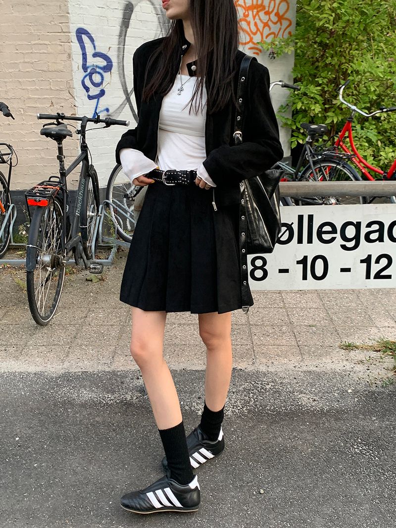 [MADE] rump suede pintuck mini skirt