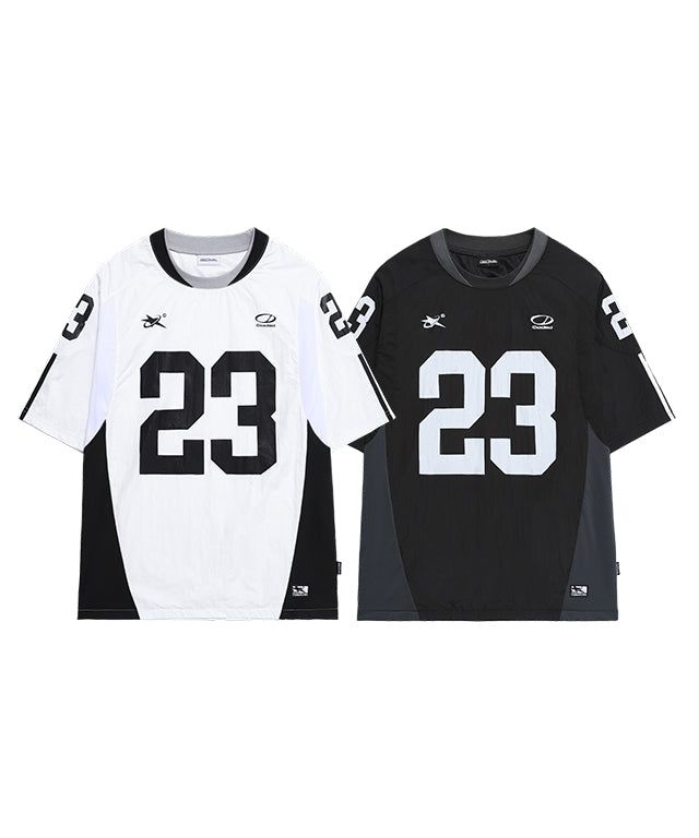 Sporty Nylon Football Overfit T-shirt - 2COLOR