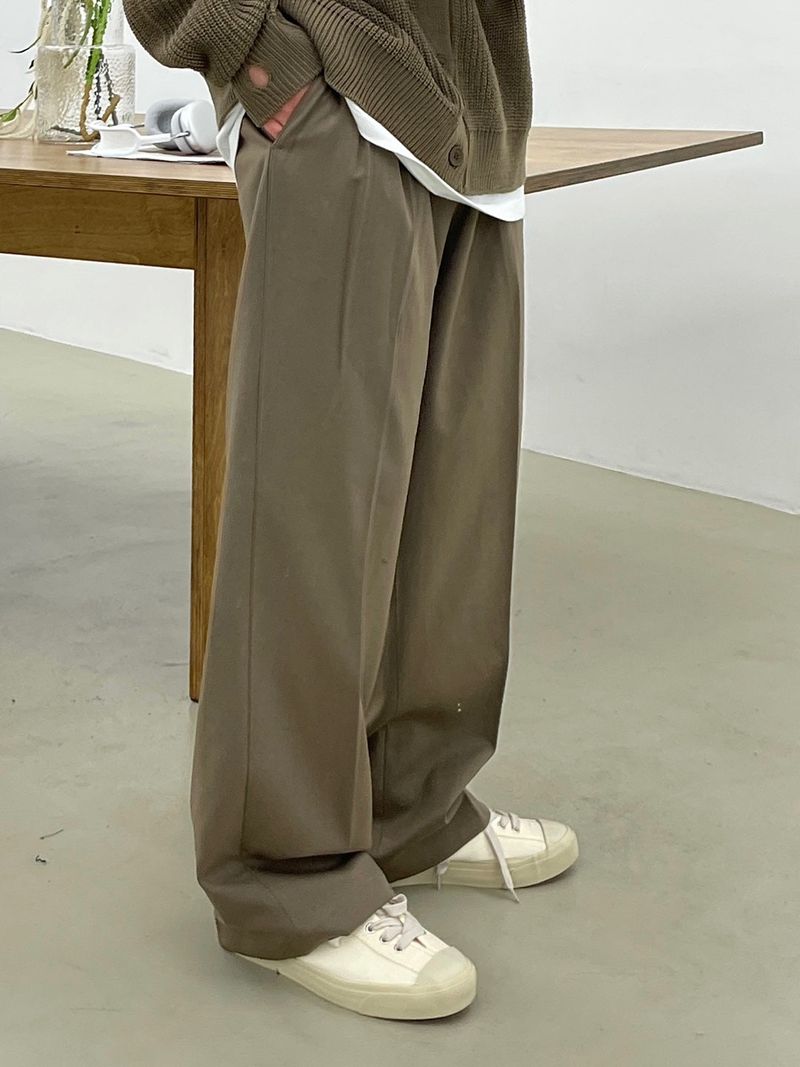ABLE TWO TUCK WIDE SLACKS(5COLOR)