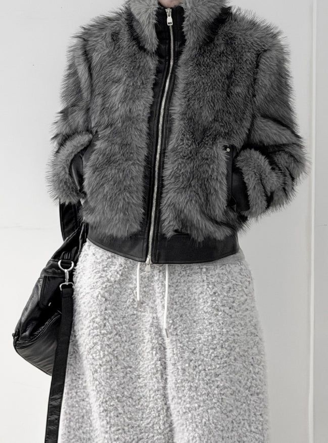 mnem（ムネム）の「Wolf Two-Tone Leather Fur Jumper（Jackets/Outerwear）」