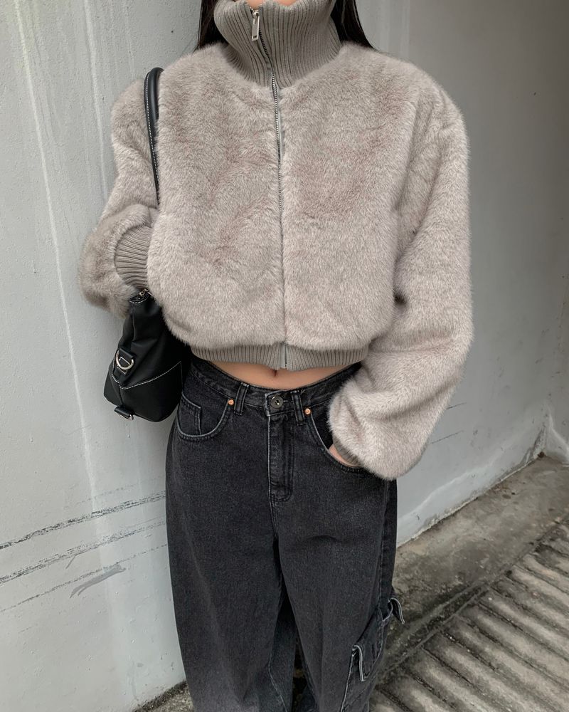 knit polar fur jumper