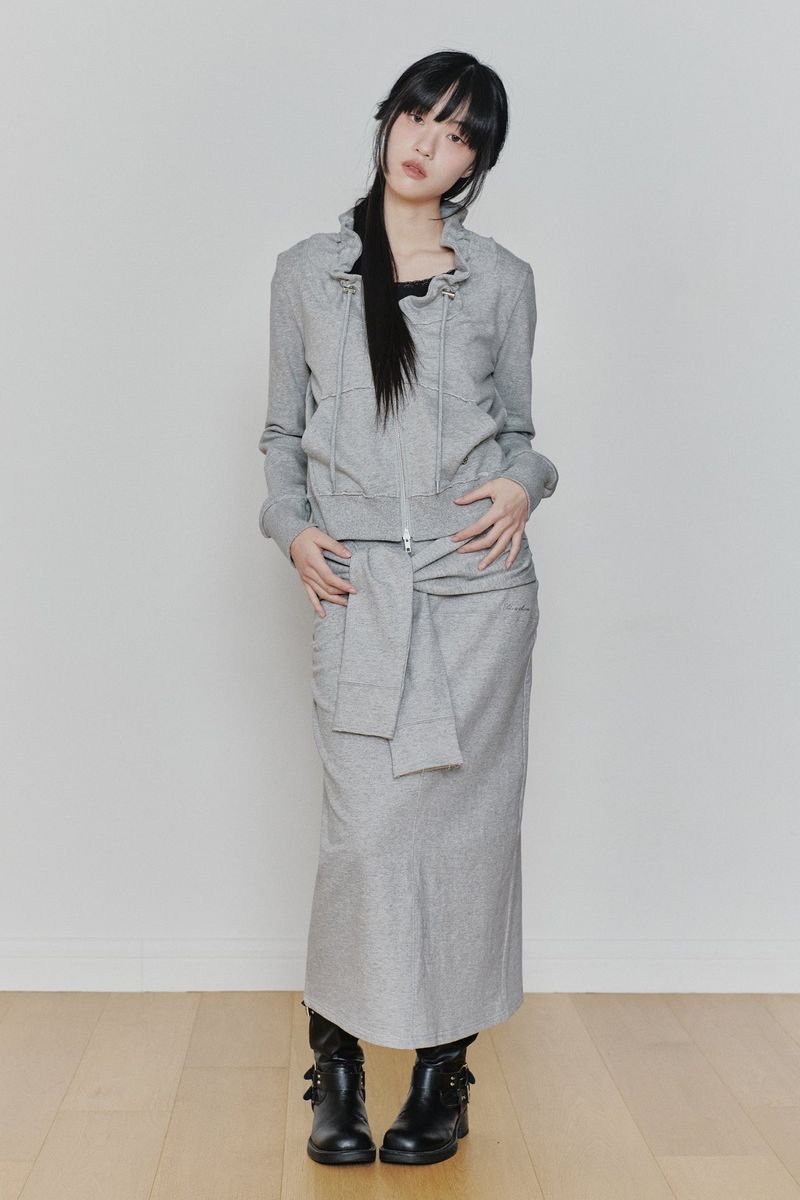 BLOOM ZIP-UP JACKET melange grey