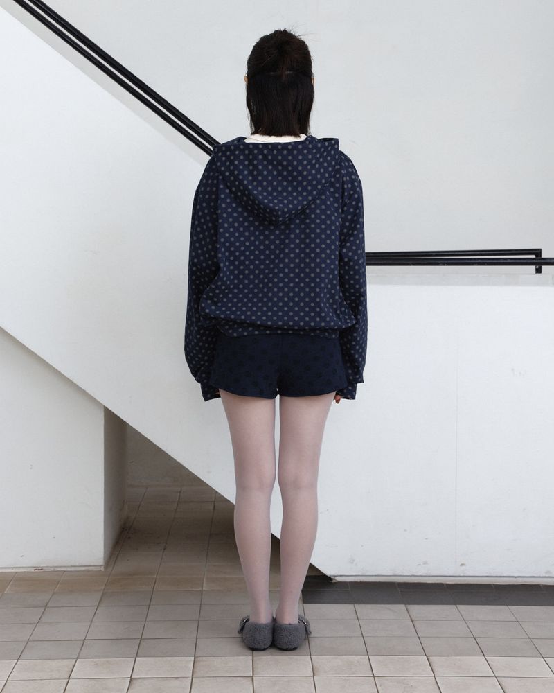 Dot Drift Zip-Up Hoodie