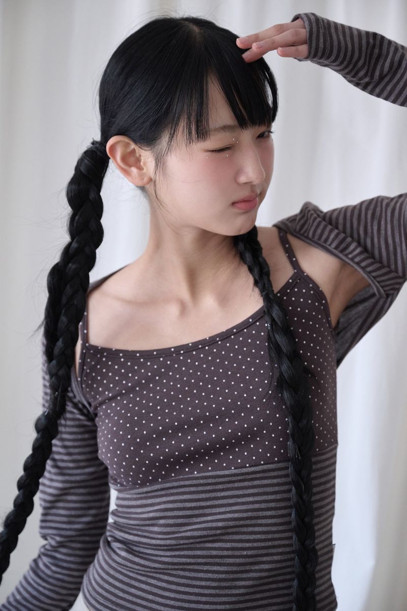 MIXED PATTERN CAMI & BOLERO SET BROWN
