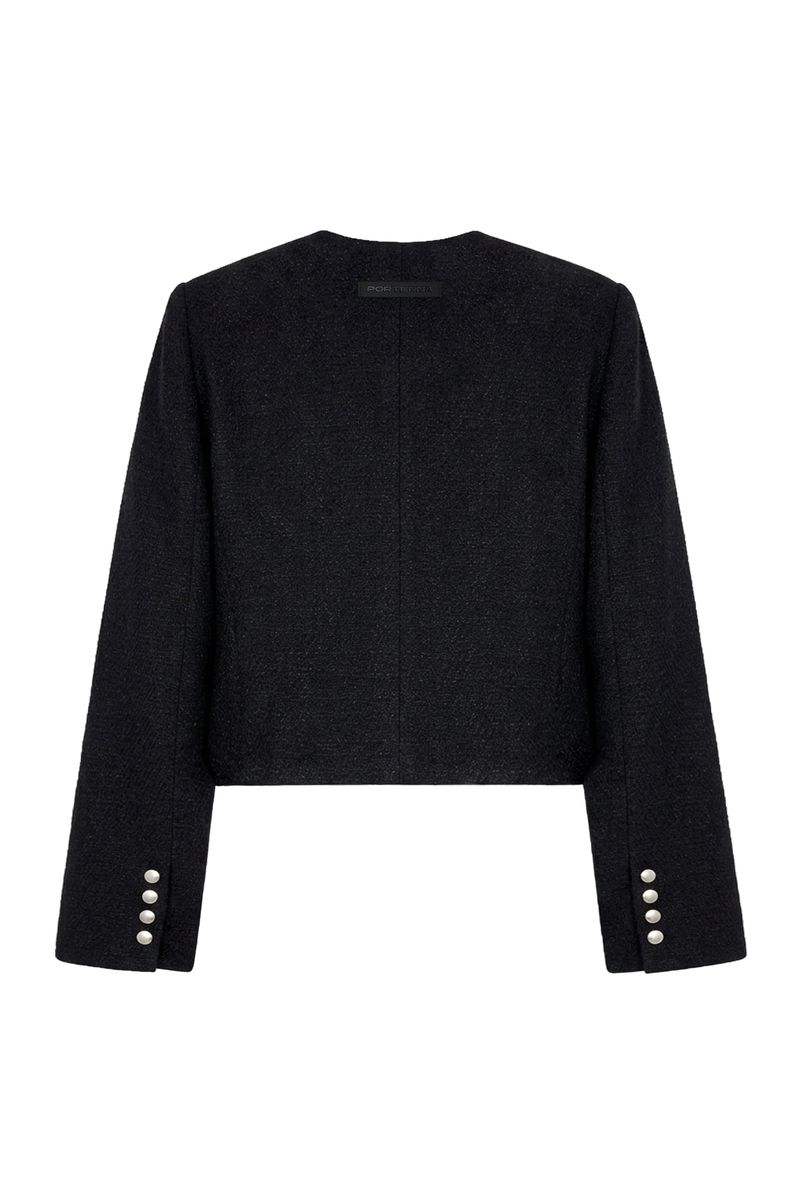 26SS★ TWEED SNAP CROP JACKET