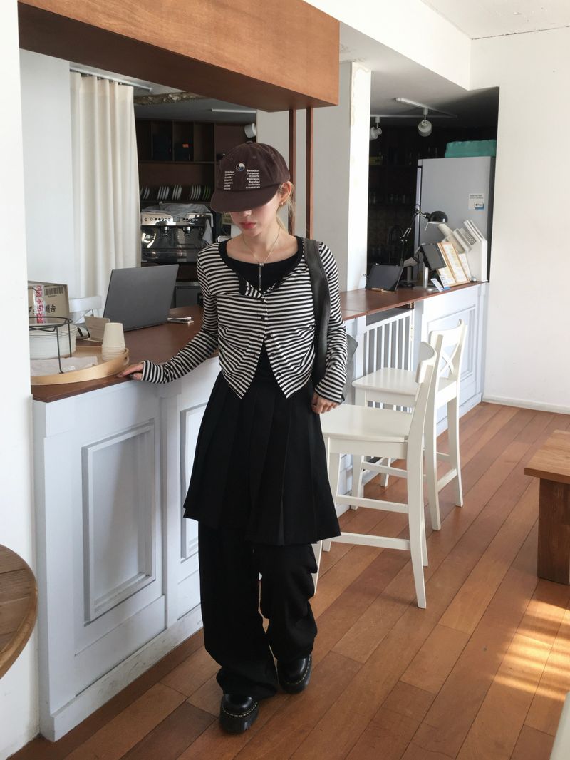 Formal Layered Pleated Skirt Pants (2c)