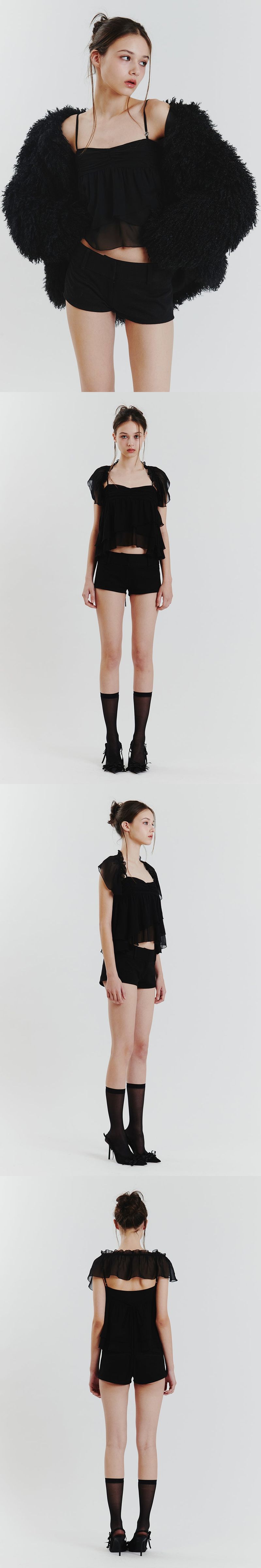 ELLA CAPE BLOUSE black