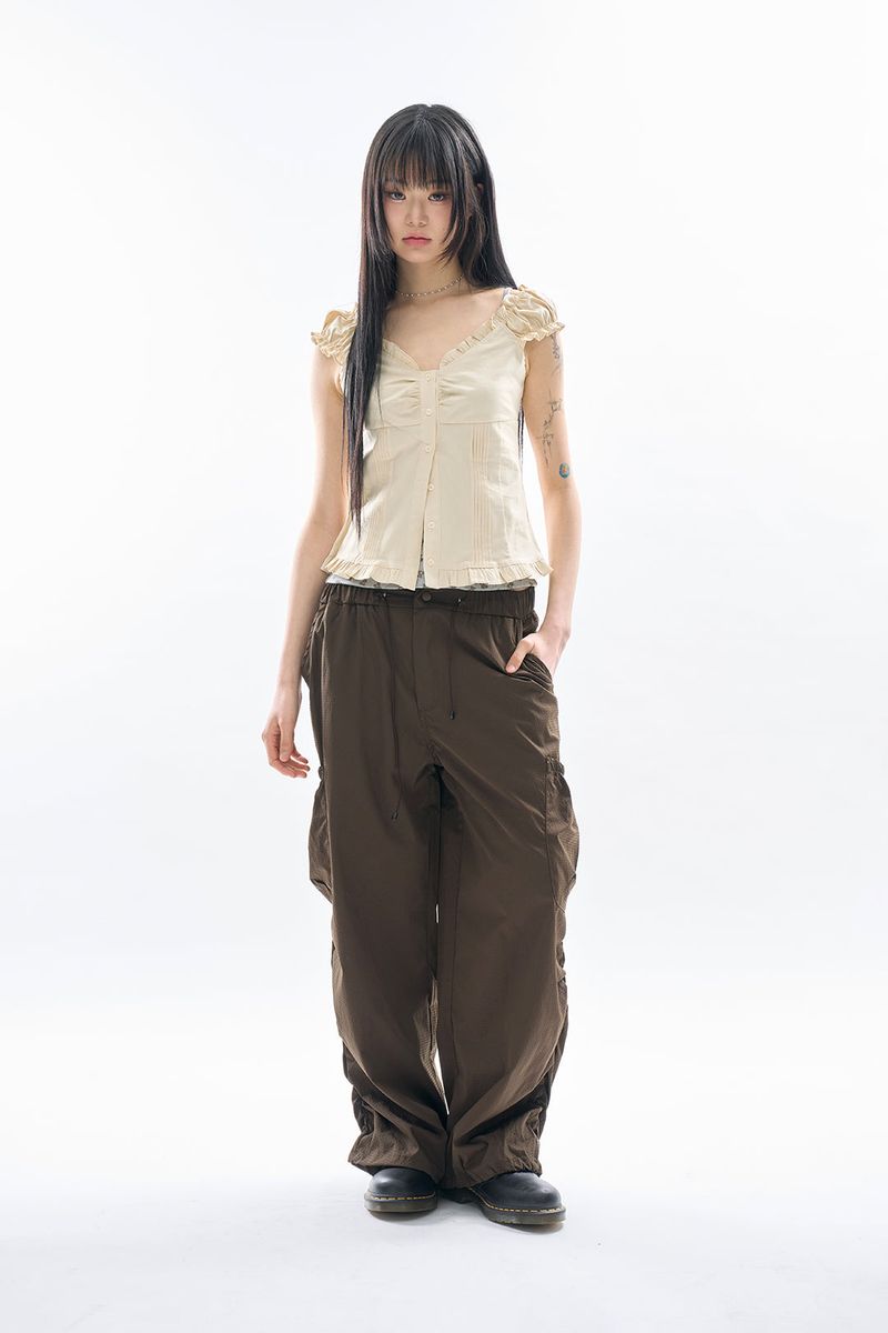 Maria frill puff blouse