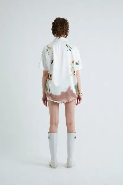 Leaf Satin Short Pants