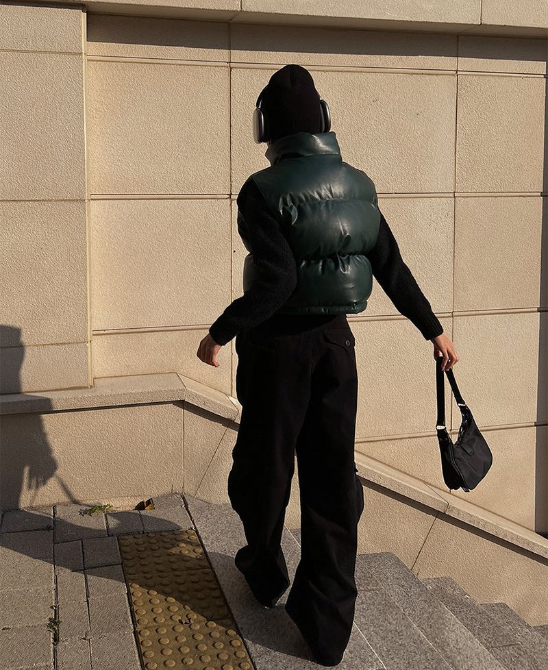 2WAYレザーベストダウン