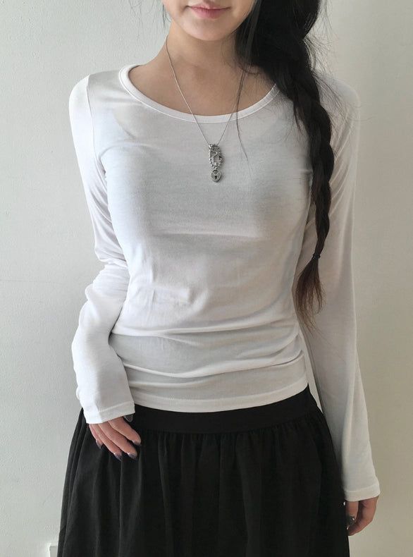 Ravi Basic Round-Neck Long Sleeve T-Shirt