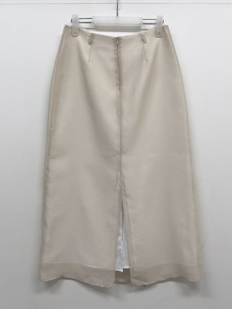 Organza chiffon layered long skirt