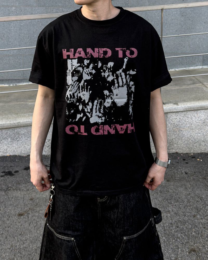 Touch Graphic Oversized Half T-Shirt