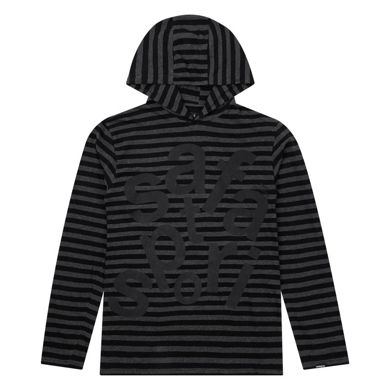 safarispot(サファリスポット)の「TICKETING STRIPE BORDER HOODIE (BLACK)(Tops)」
