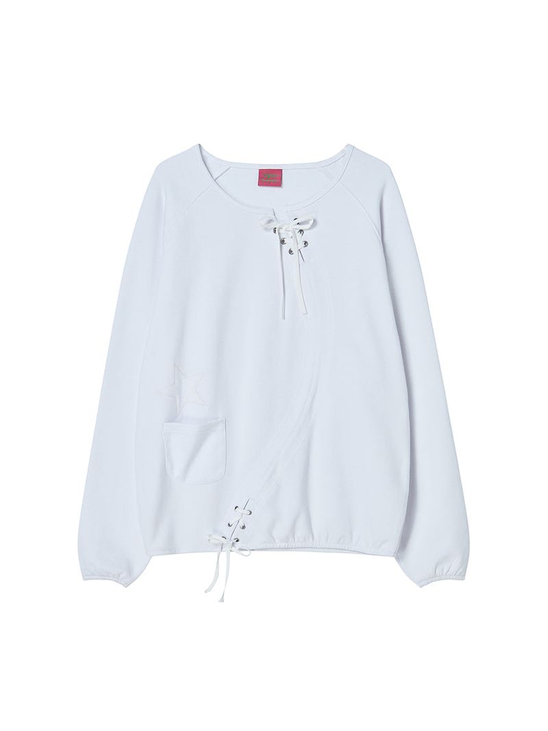 STAR APLIQUE CREWNECK WHITE