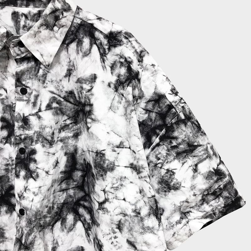 tie-dye half sleeve shirt_white