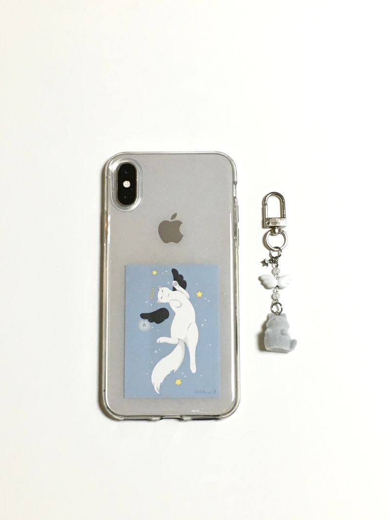 Angel cat keyring