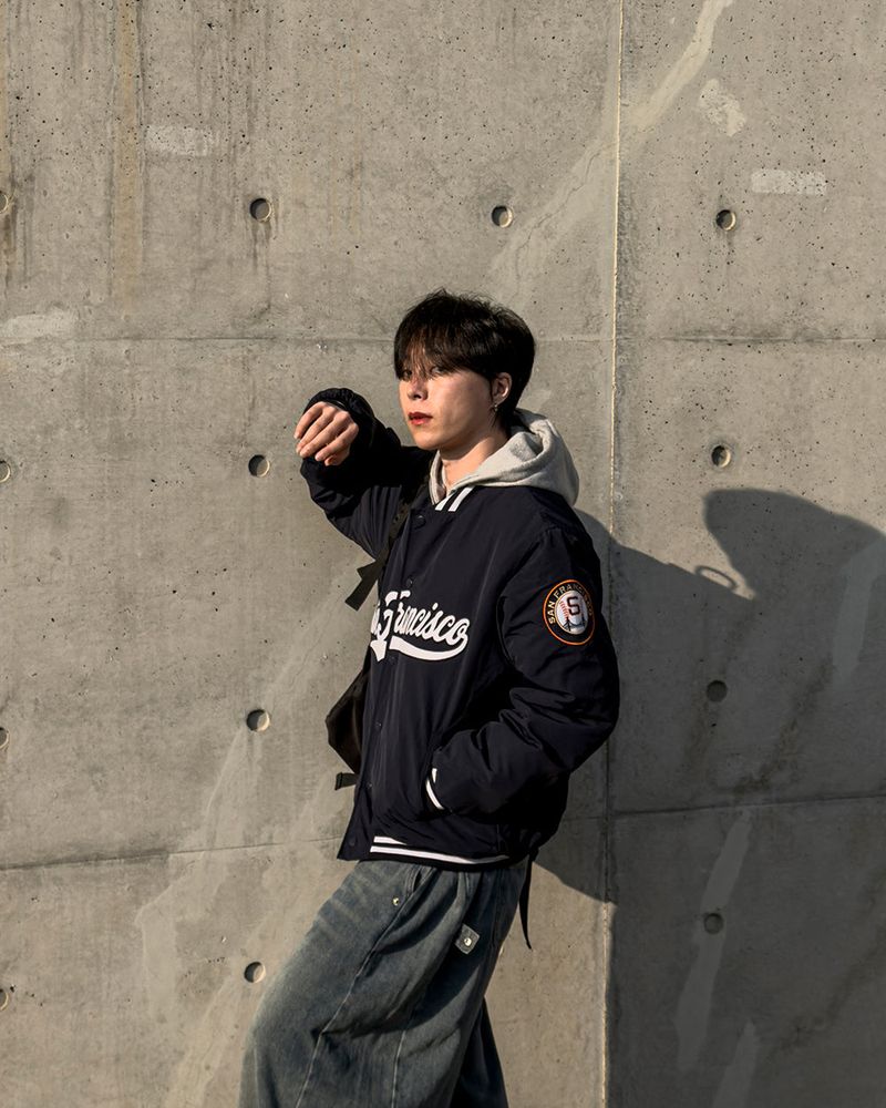 Sanver Lettering Varsity Padding Jumper