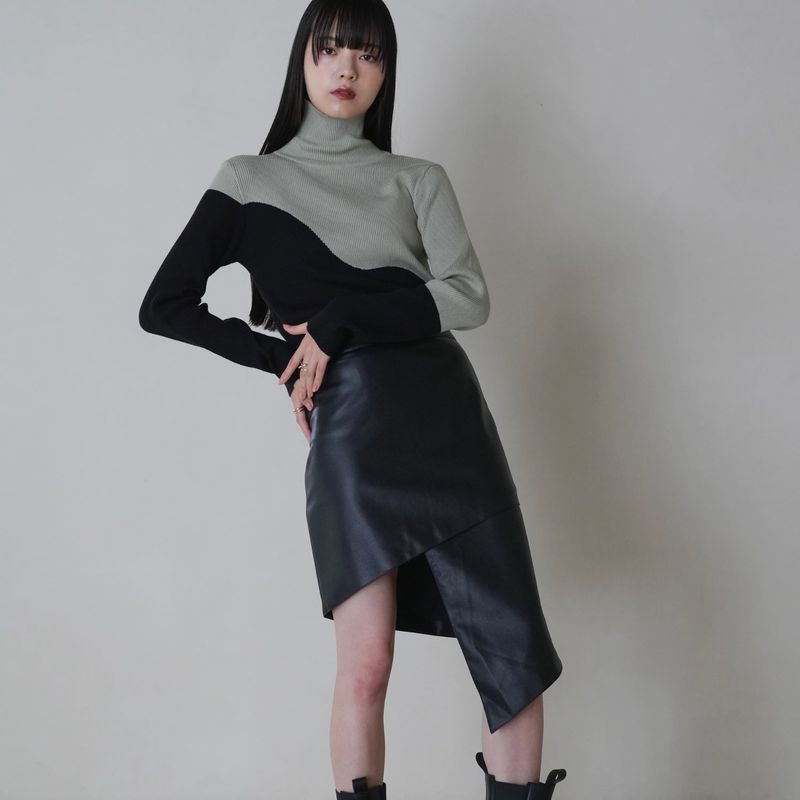 bicolor turtleneck
