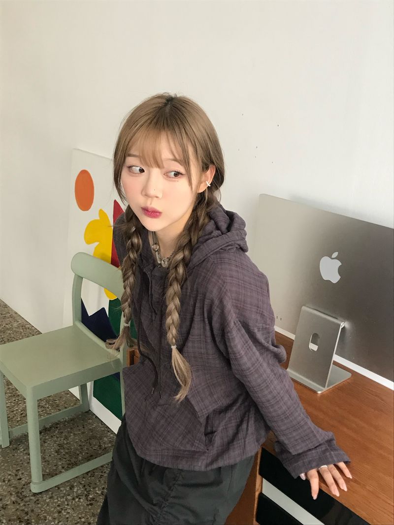 Appealing check hoodie