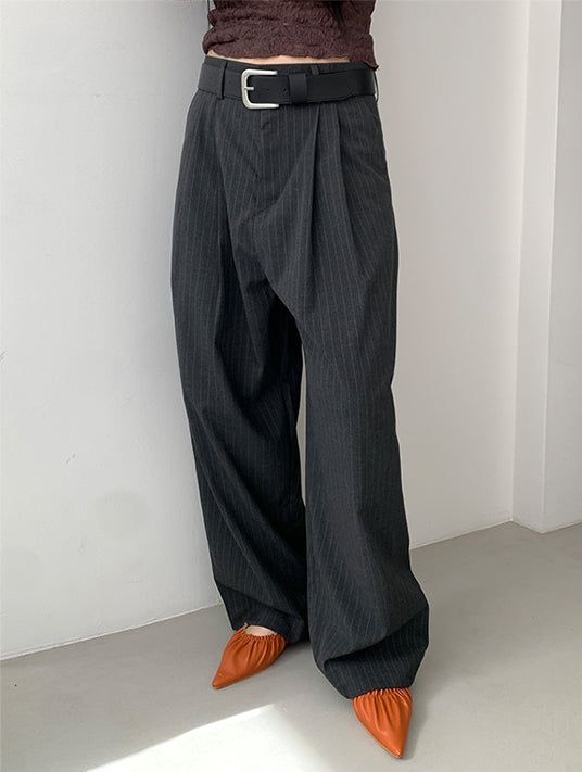 STRIPE TWILL BALLOON SLACKS (2C)