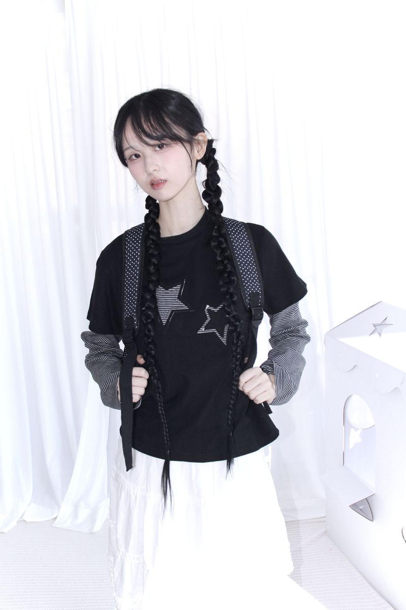 Dot Frill Backpack Kitchen Stripe Daily Bobusang Bag
