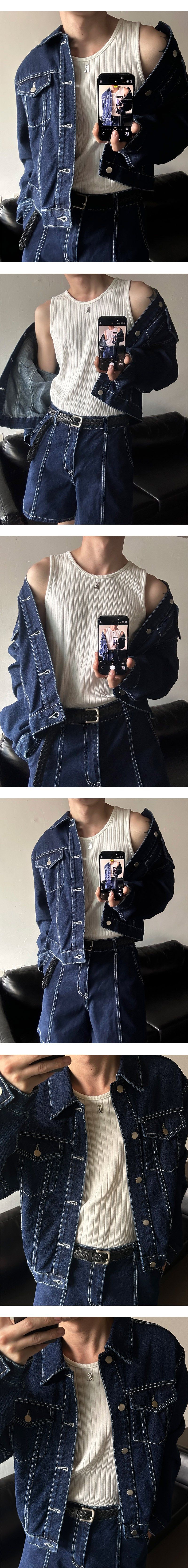 [S/S] High ribbed logo sleeveless(6color)