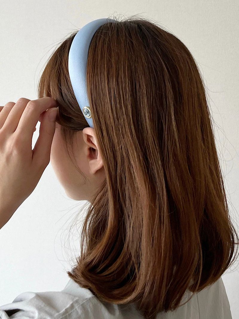 Vintage Mood Cameo Satin Volume HairBand [Blue]
