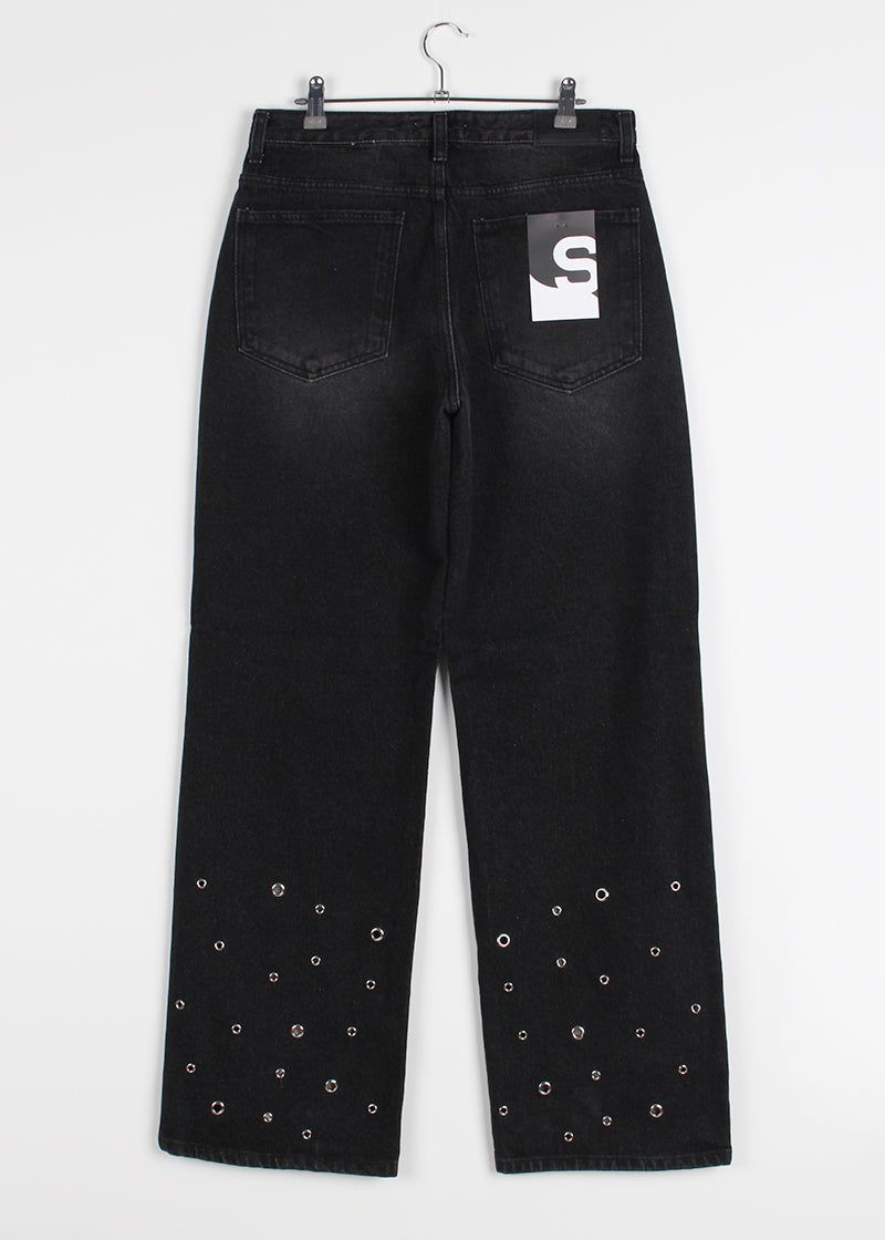EYELET DENIM PANTS