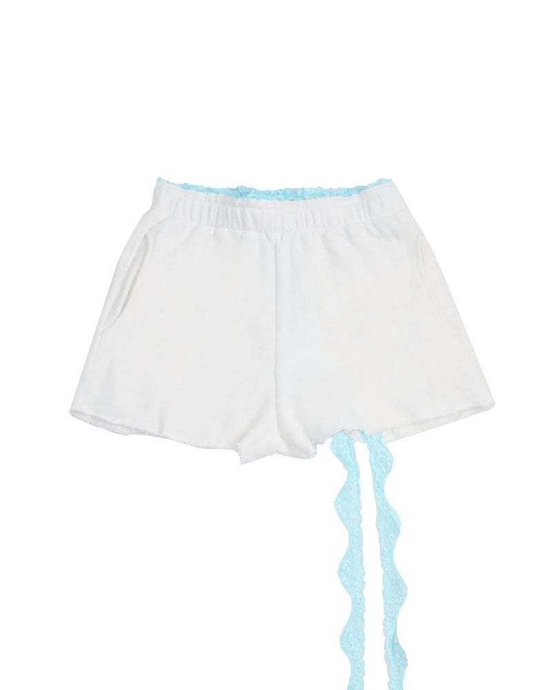 LACE SHORTS PANTS WHITE