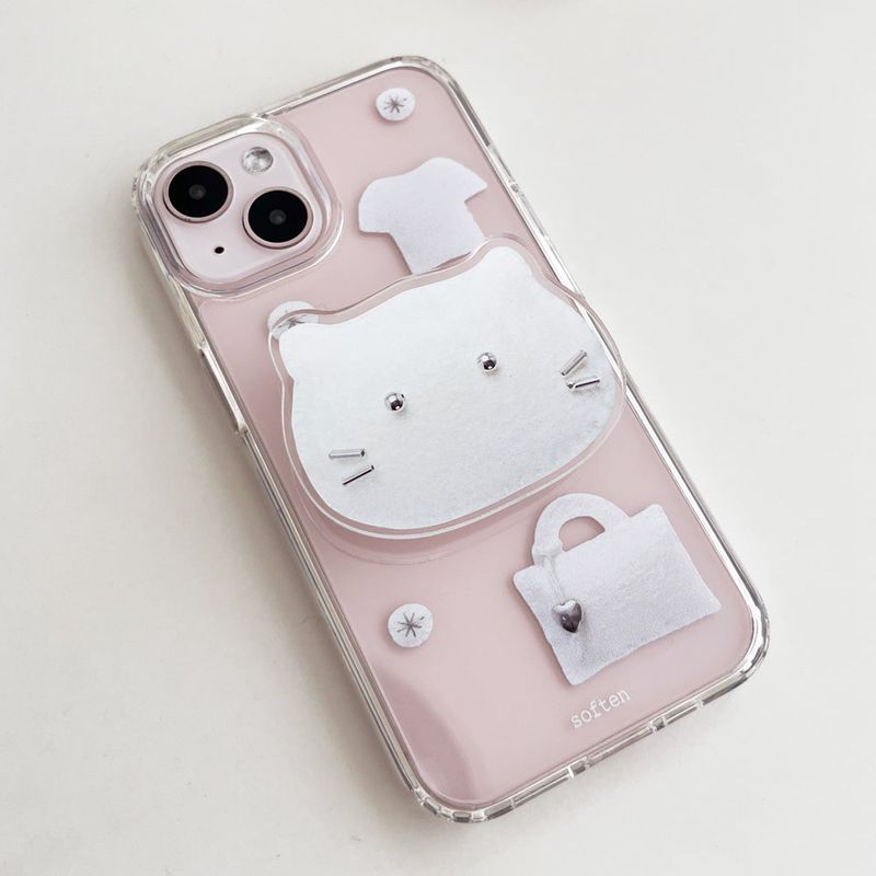 [MADE] silver cat jelly hard case