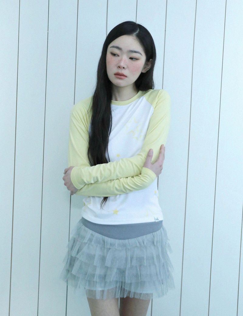 UGLYSHADOW（アグリーシャドウ）の「STAR RAGLAN T-SHIRT(YELLOW)（Tops）」
