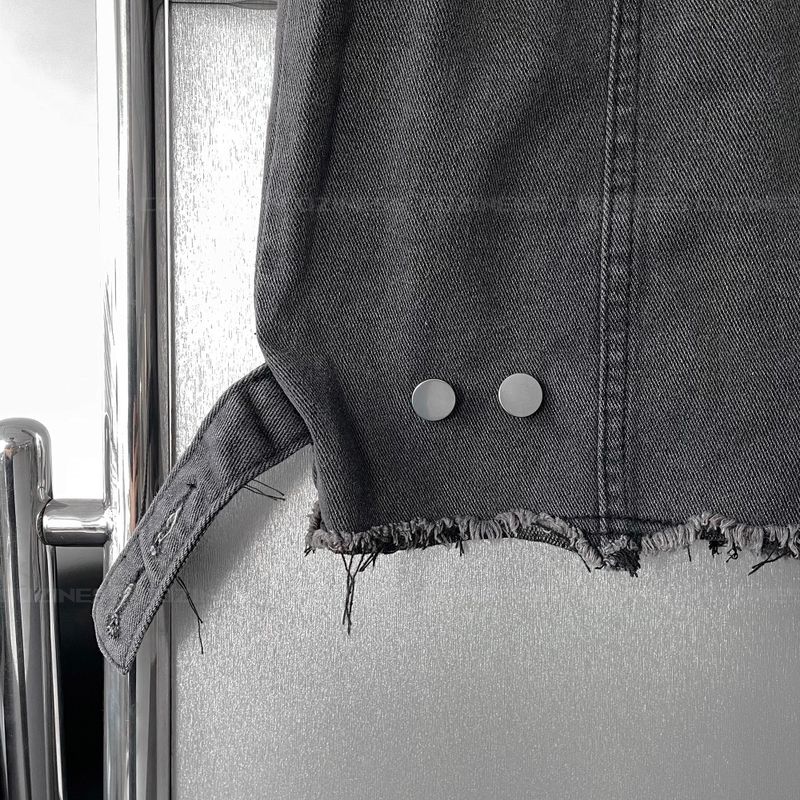 Black Jeans Denim Vest D725013534026