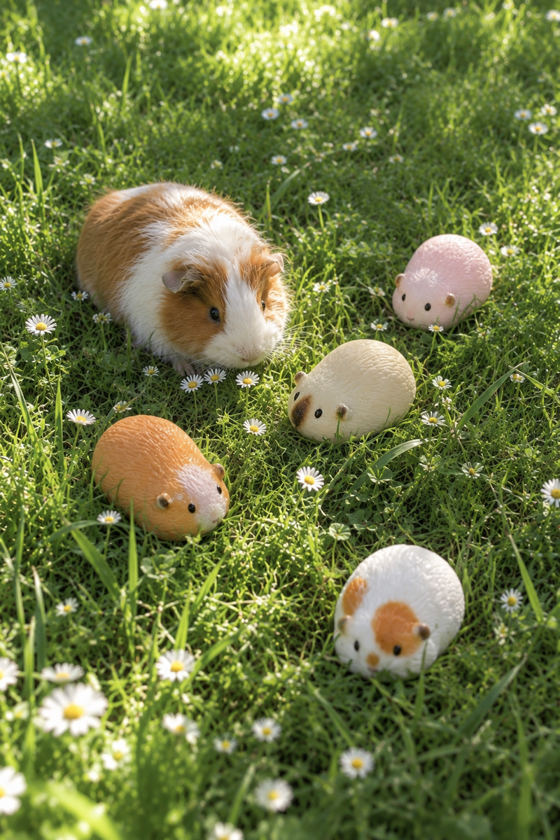 FLUFFY GUINEA PIG OPEN RING (4COLOR)