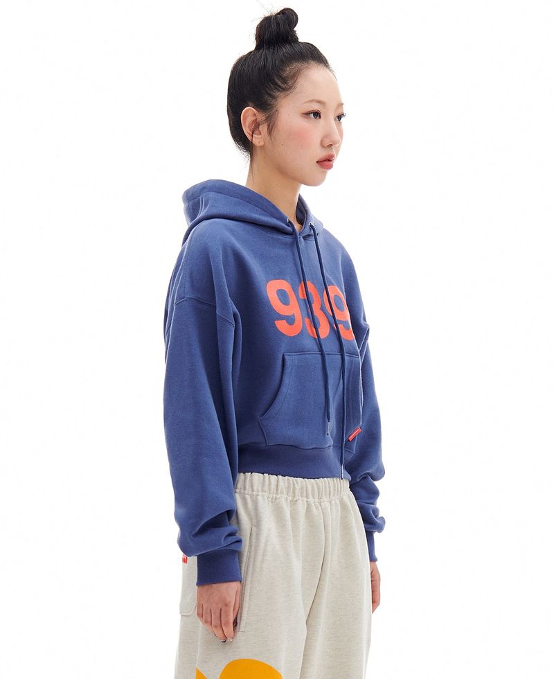 939 LOGO CROP HOOD (BLUE)