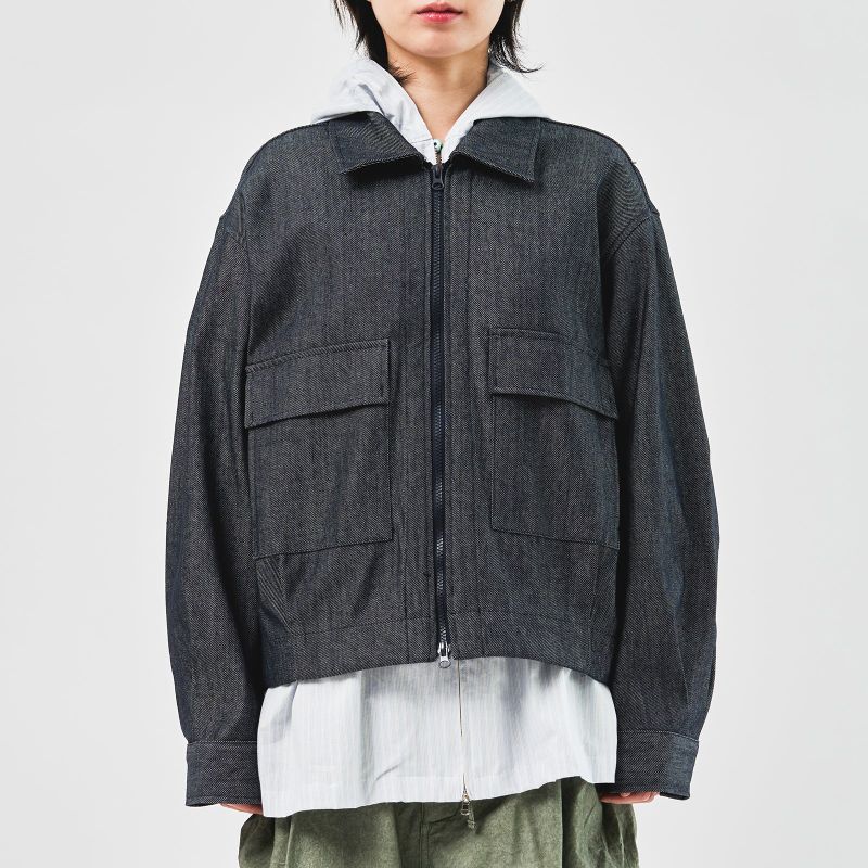 HIFIFNK（ハイファイファンク）の「メイクロップドデニムジャケット(2color)（ジャケット/アウター）」