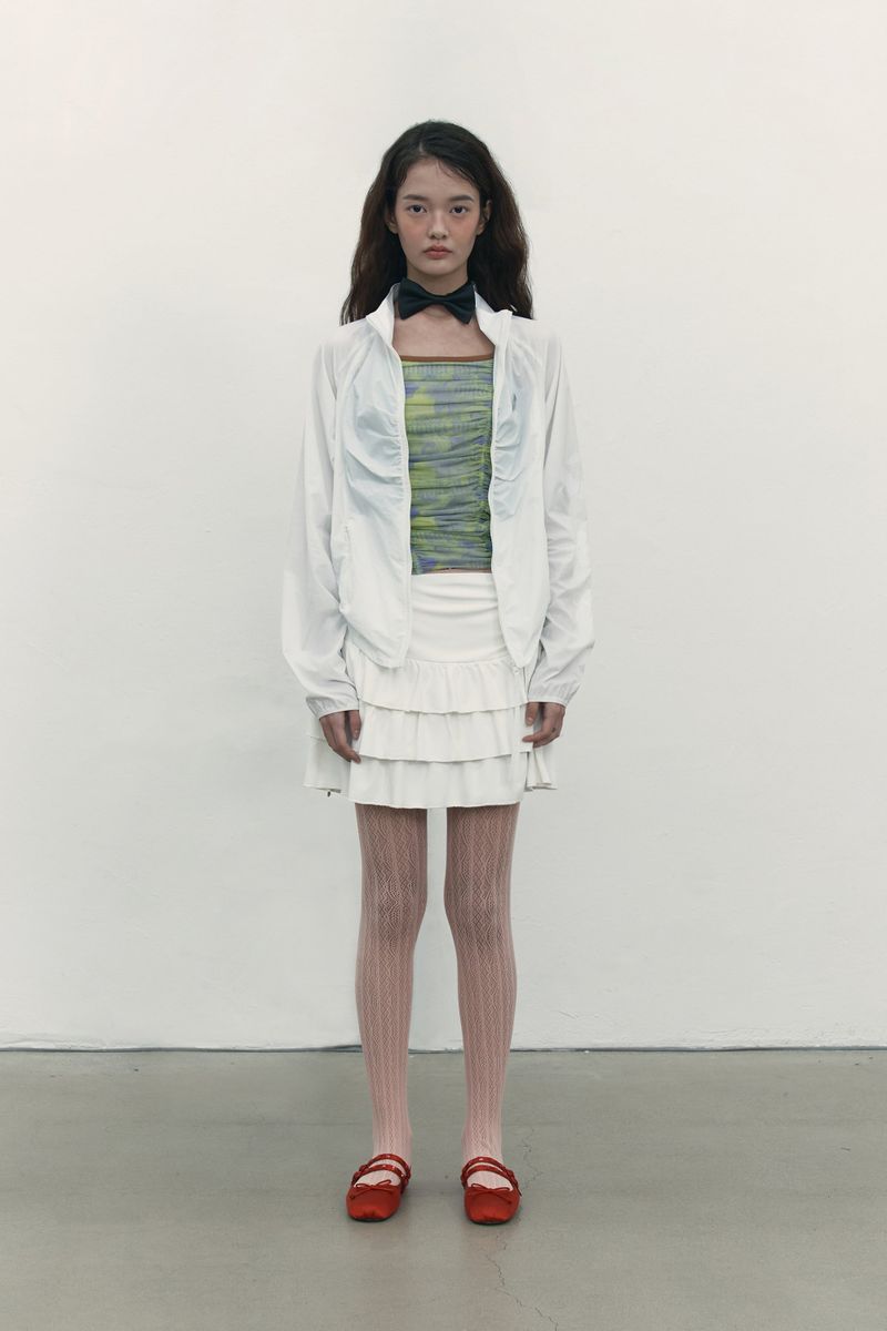 CANCAN PLEATS MINI SKIRT [WHITE]