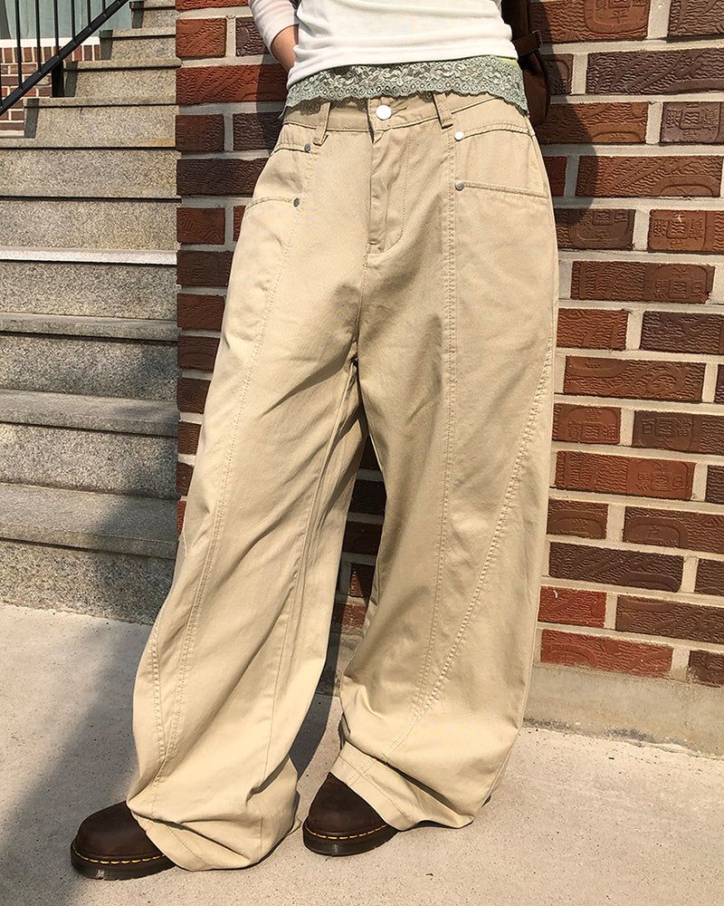 WONDER WONDER(ワンダーワンダー)の「Doson Panel Detail Wide Cotton Pants(Pants)」