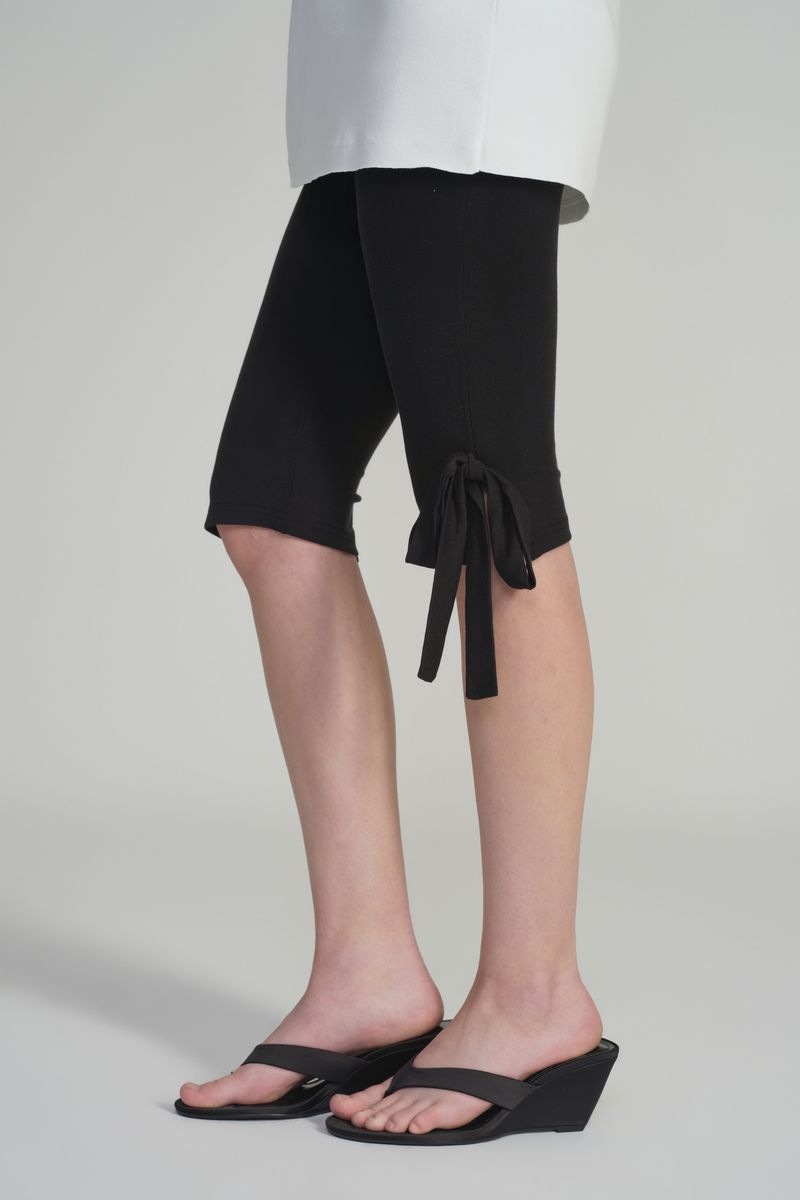 Candy Bow Capri Pants, Black