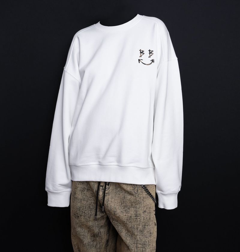 BBD Leopard Classic Smile Logo Sweatshirt (White)